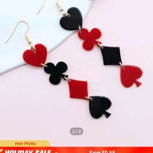 Playing Card Drop Earrings